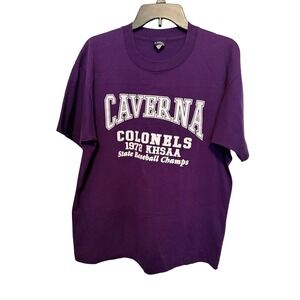 Vintage Caverna Colonels 1972 KHSAA State Baseball Champs T-Shirt XL Single St‎